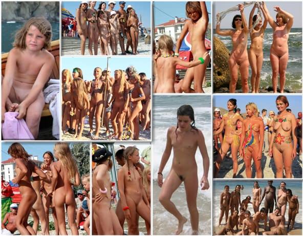 Adults and young nudists without clothes photo PureNudism Group beach and splash [純粋なヌーディズム]