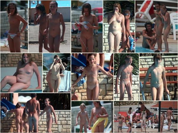Adults and young nudists without clothes photo PureNudism PureNudism naturist pool [純粋なヌーディズム]