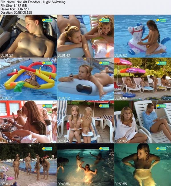 Adult and young nudists video - Night swimming [純粋なヌーディズム]
